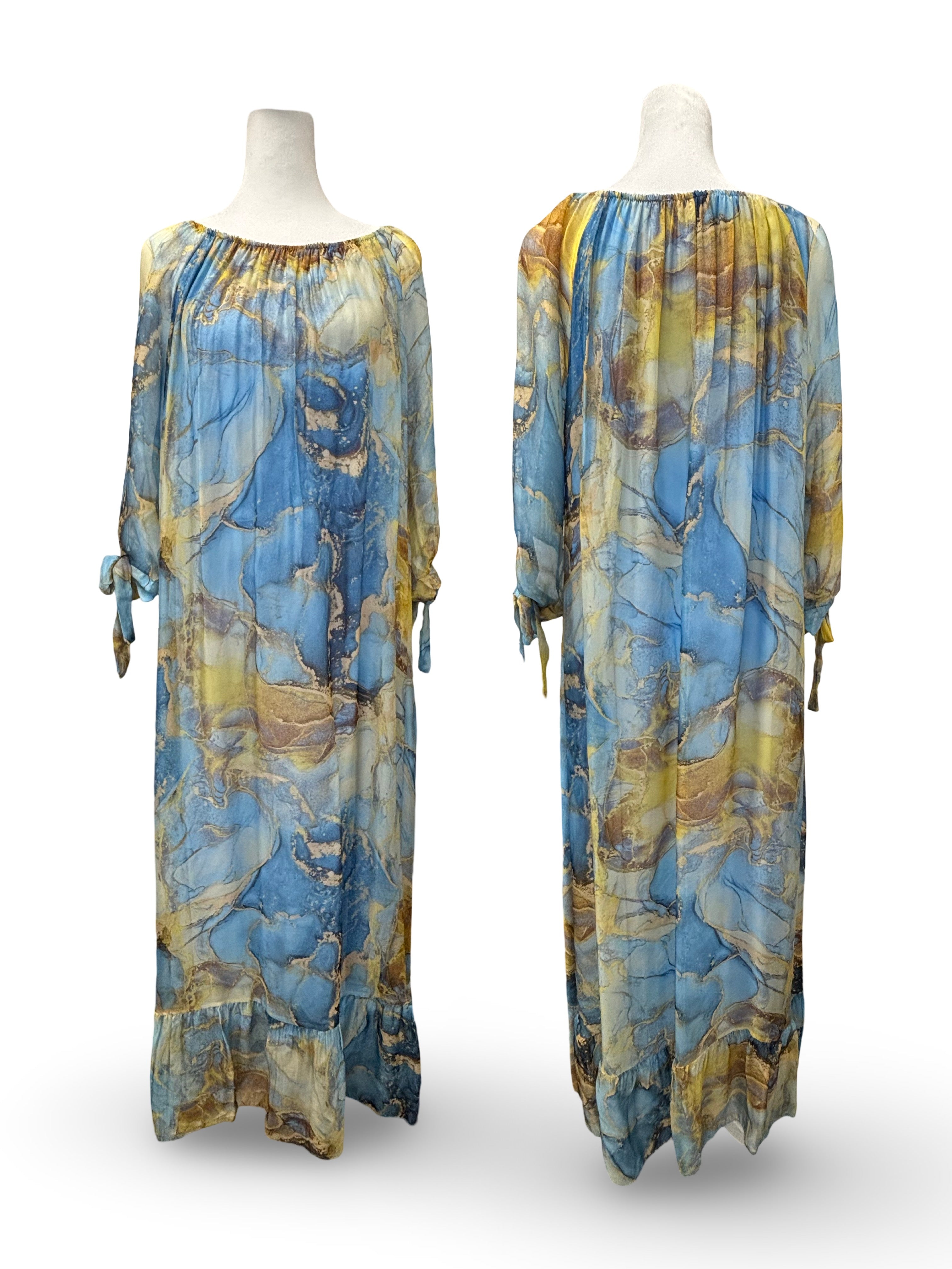 Washable Silk Maxi Dress | Italian Resort Wear Dress