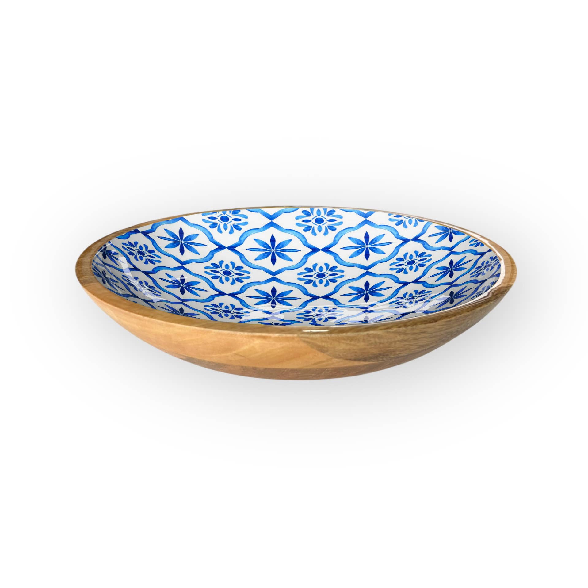 Blue Tile Shallow Bowl (14")