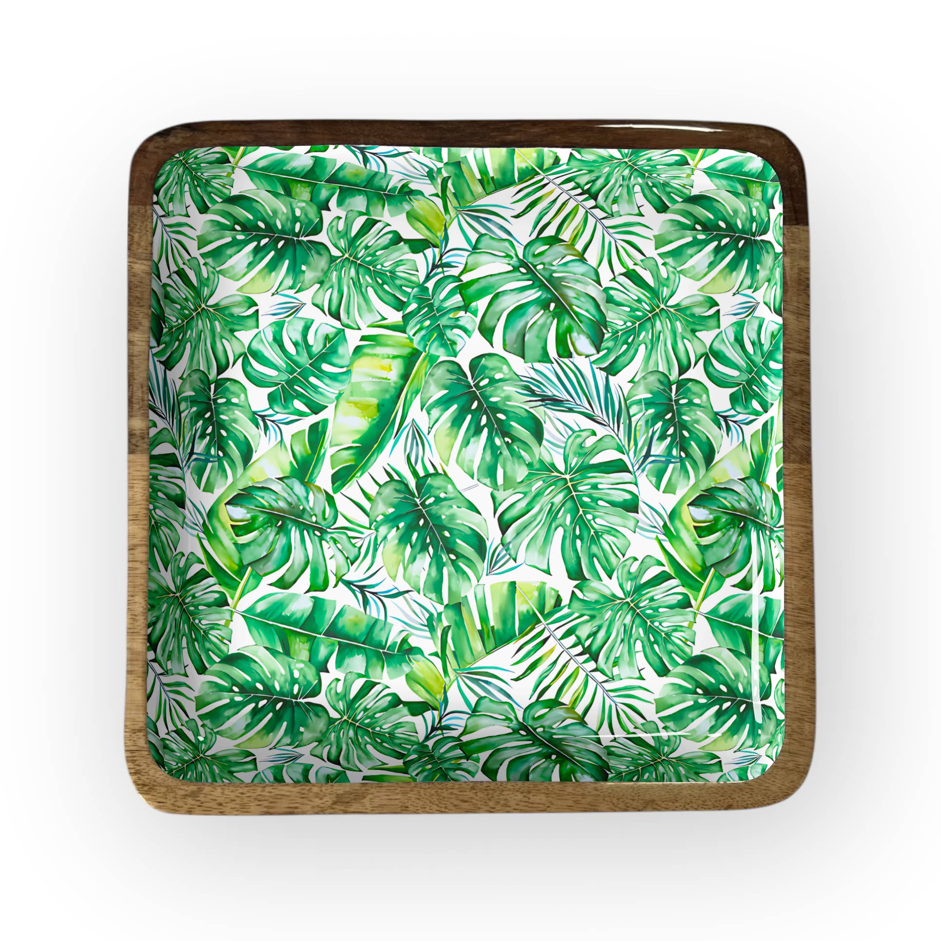 Green Palm Square Trays (10")