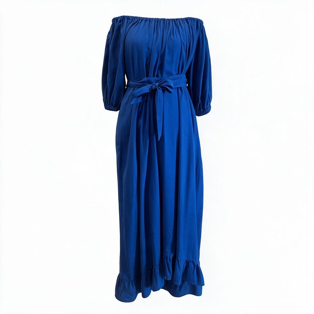 Greece Tencel Off-Shoulder Maxi Dress