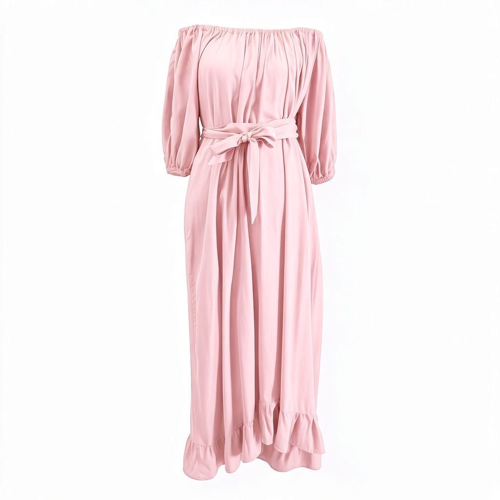 Greece Tencel Off-Shoulder Maxi Dress