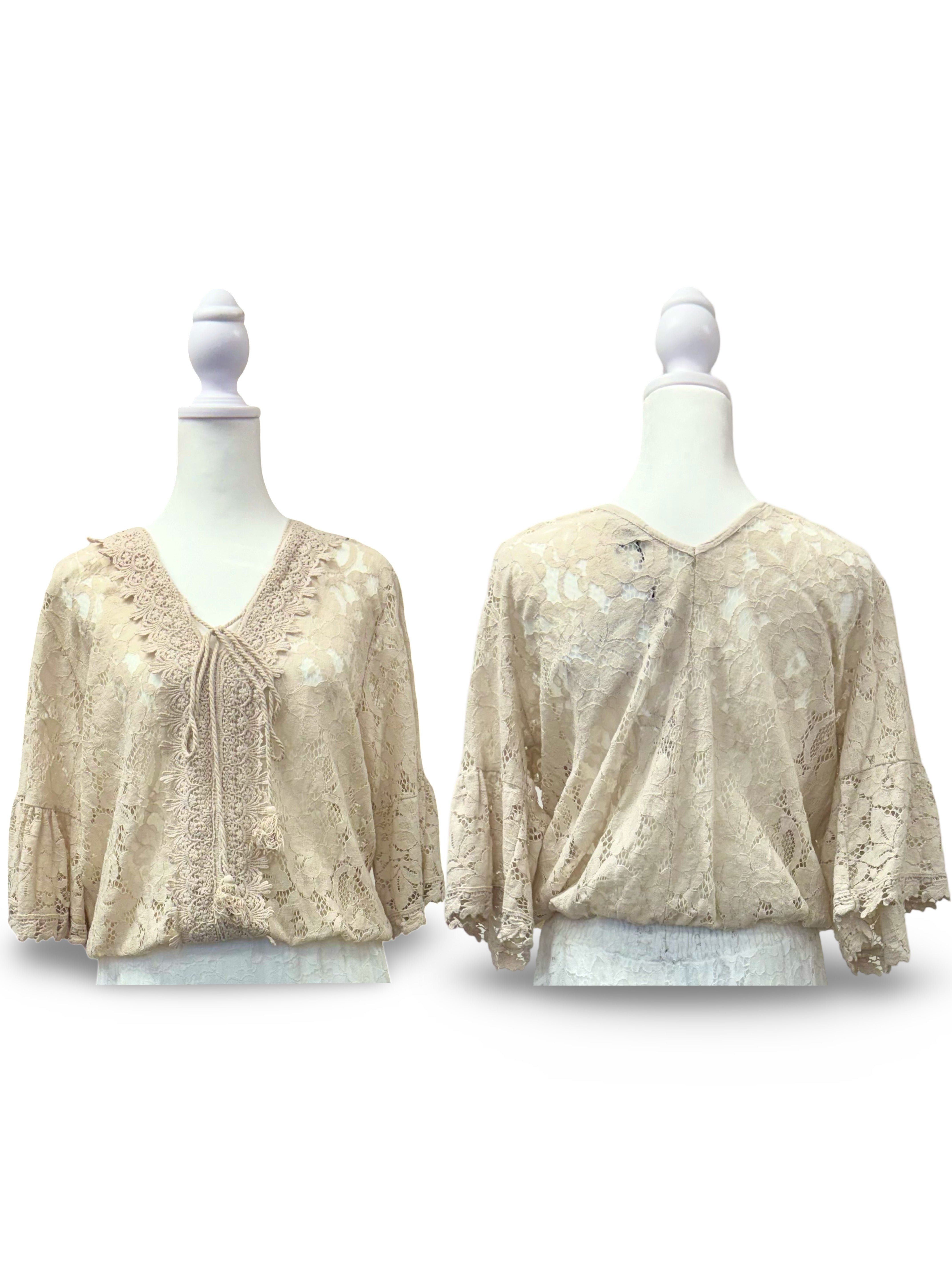 Resort Wear Top - Elegant Valeria Top for All Occasions Sand