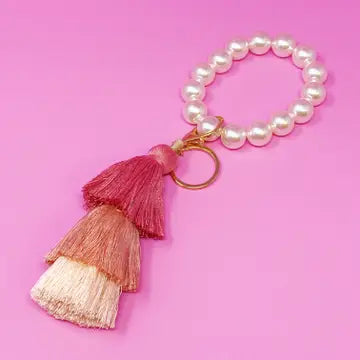 Resort Wear Accessories - Classy Girl Pearl Tassel Key Chain