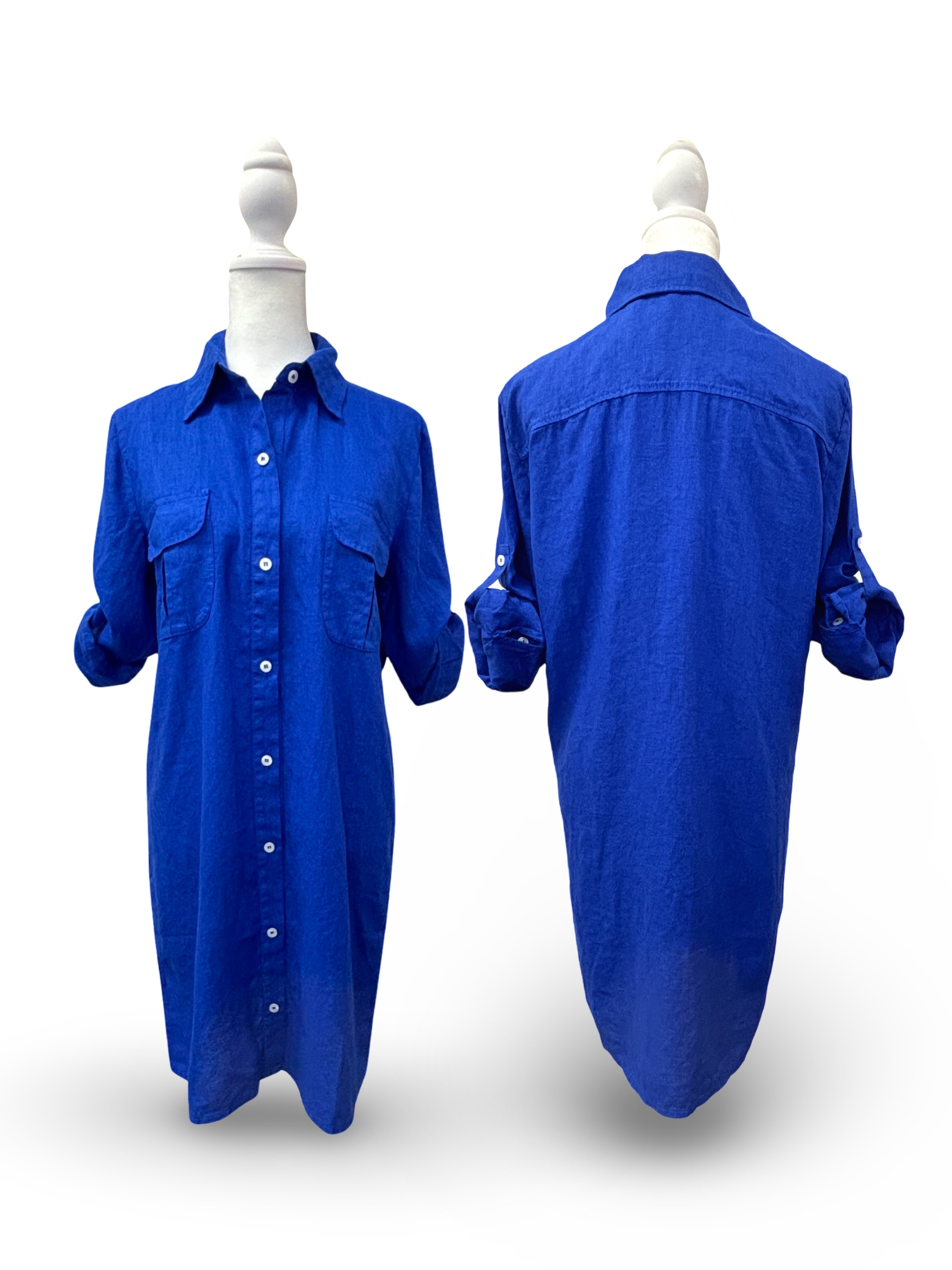 Ella - Greece Linen Shirt Dress | Resort Wear Dress