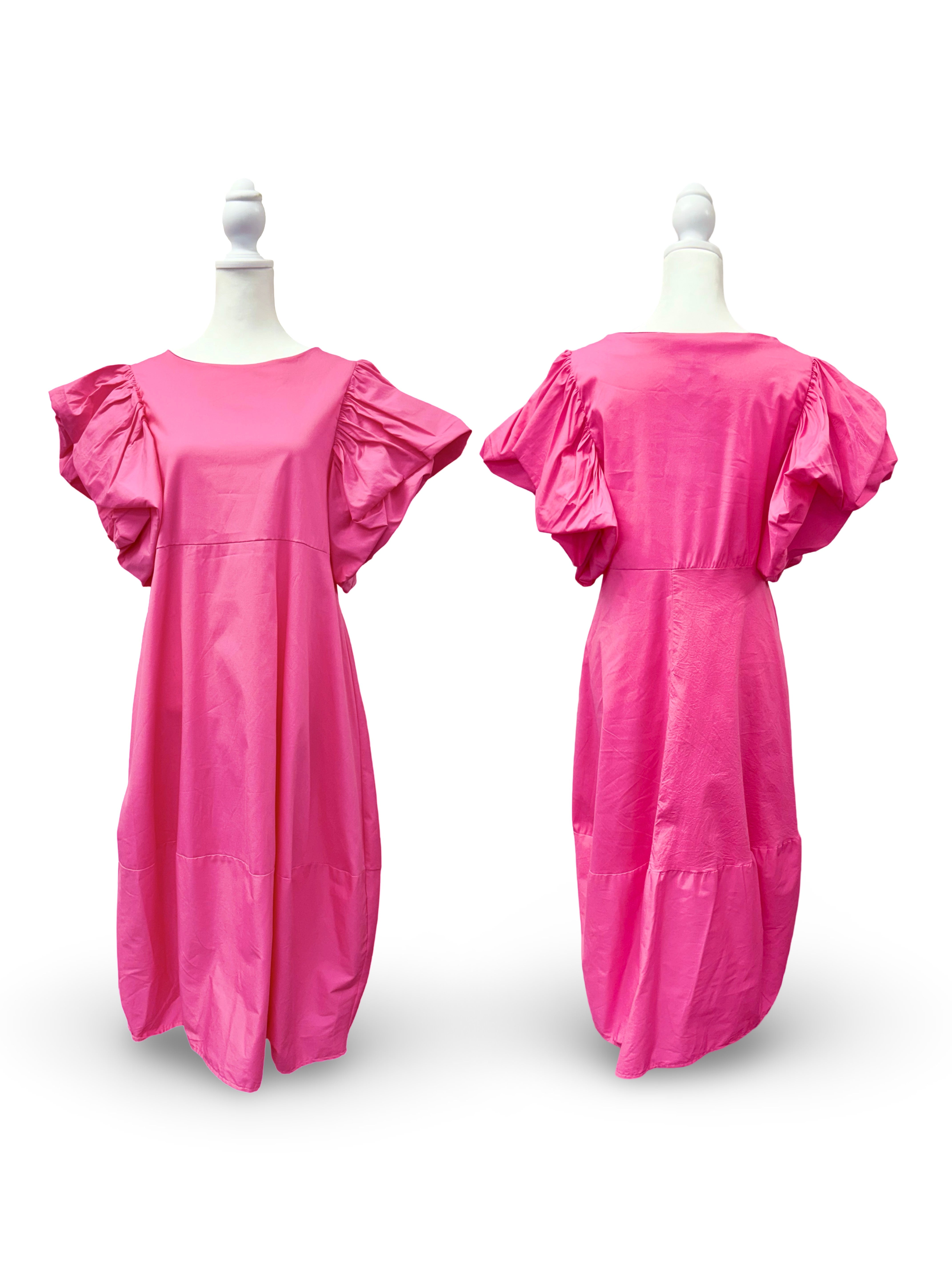 Resort Wear Dress - Stylish Midi Lisette Dress for Any Occasion Hot Pink