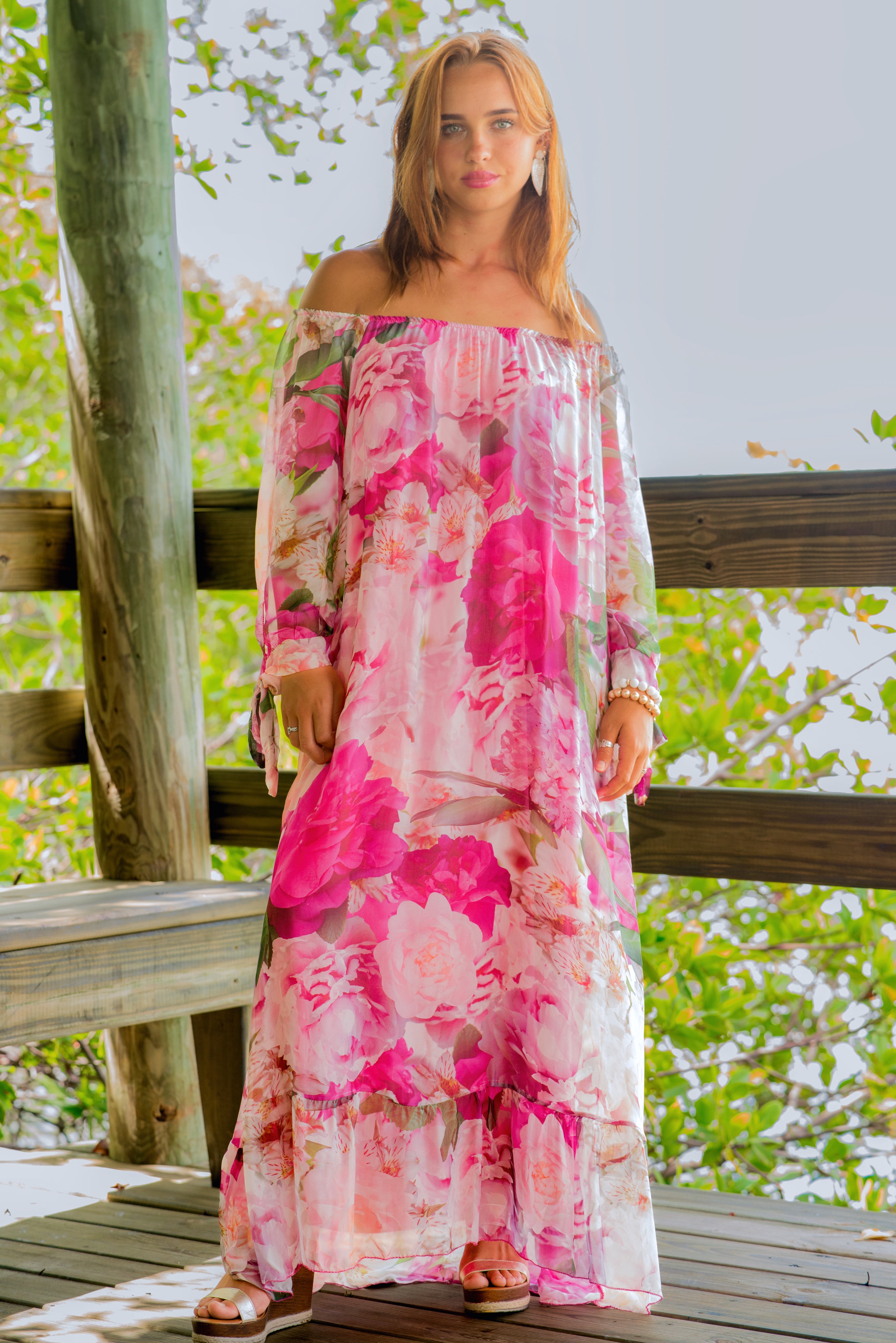 Resort Wear Dress - Stunning Floral Maxi Dress for Versatility