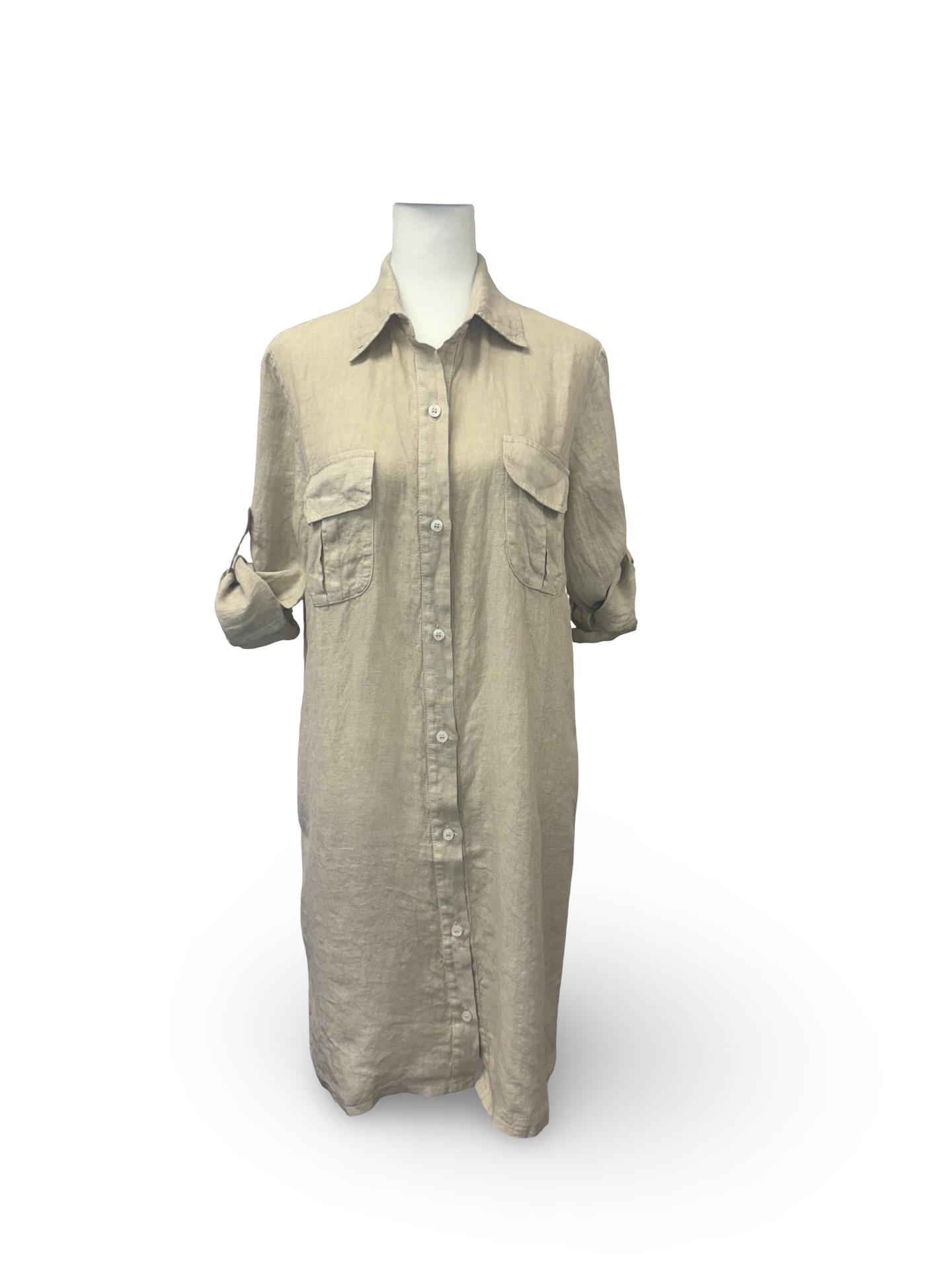 Ella - Greece Linen Shirt Dress | Resort Wear Dress
