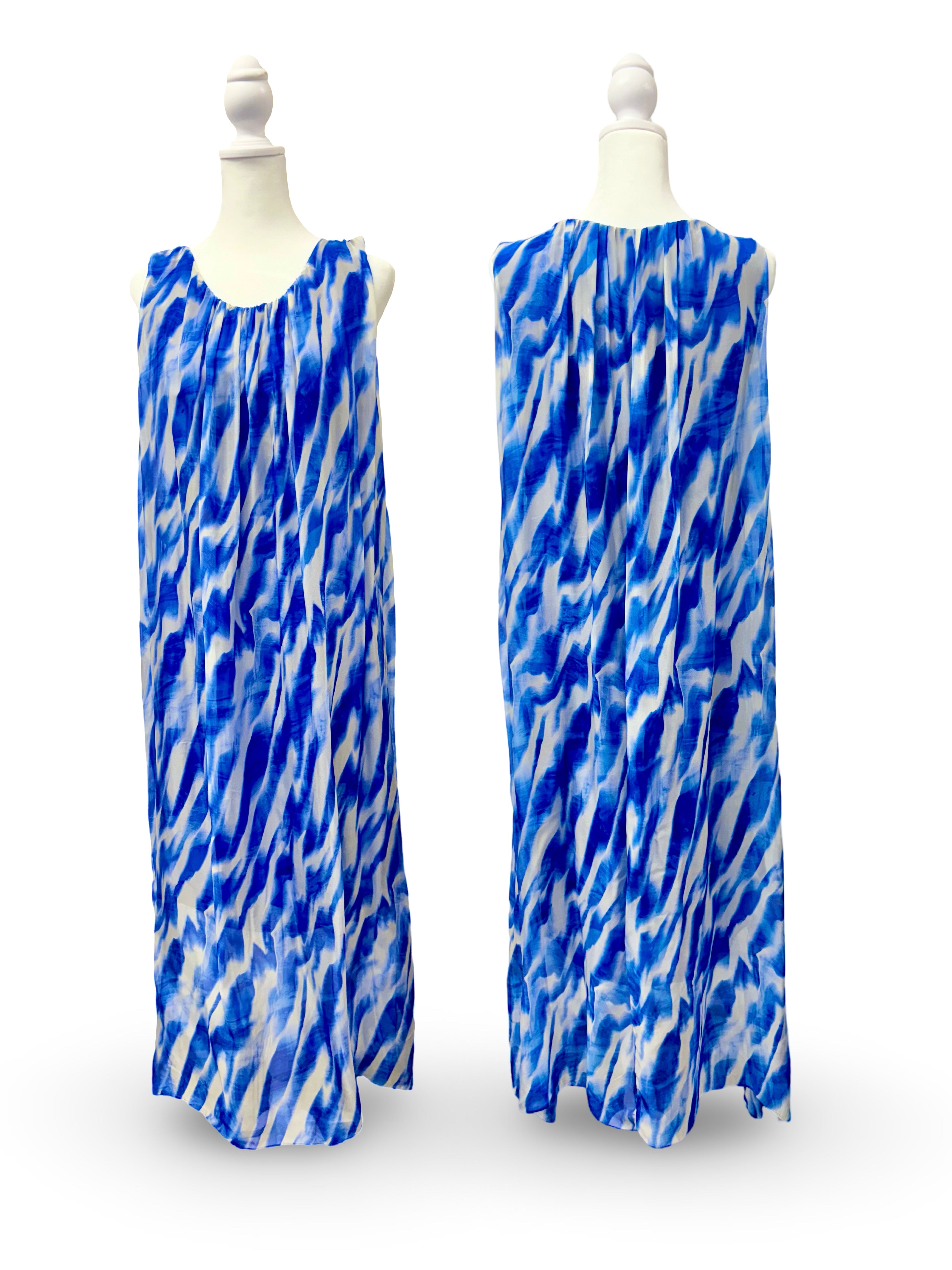 Resort Wear Dress - Elegant Thalassa Maxi Dress Blue