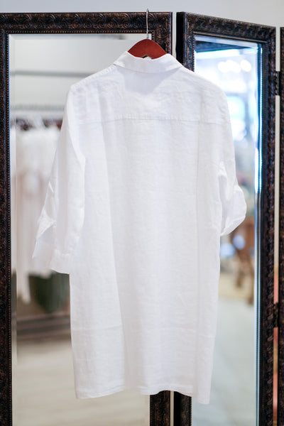 Ella - Greece Linen Shirt Dress
