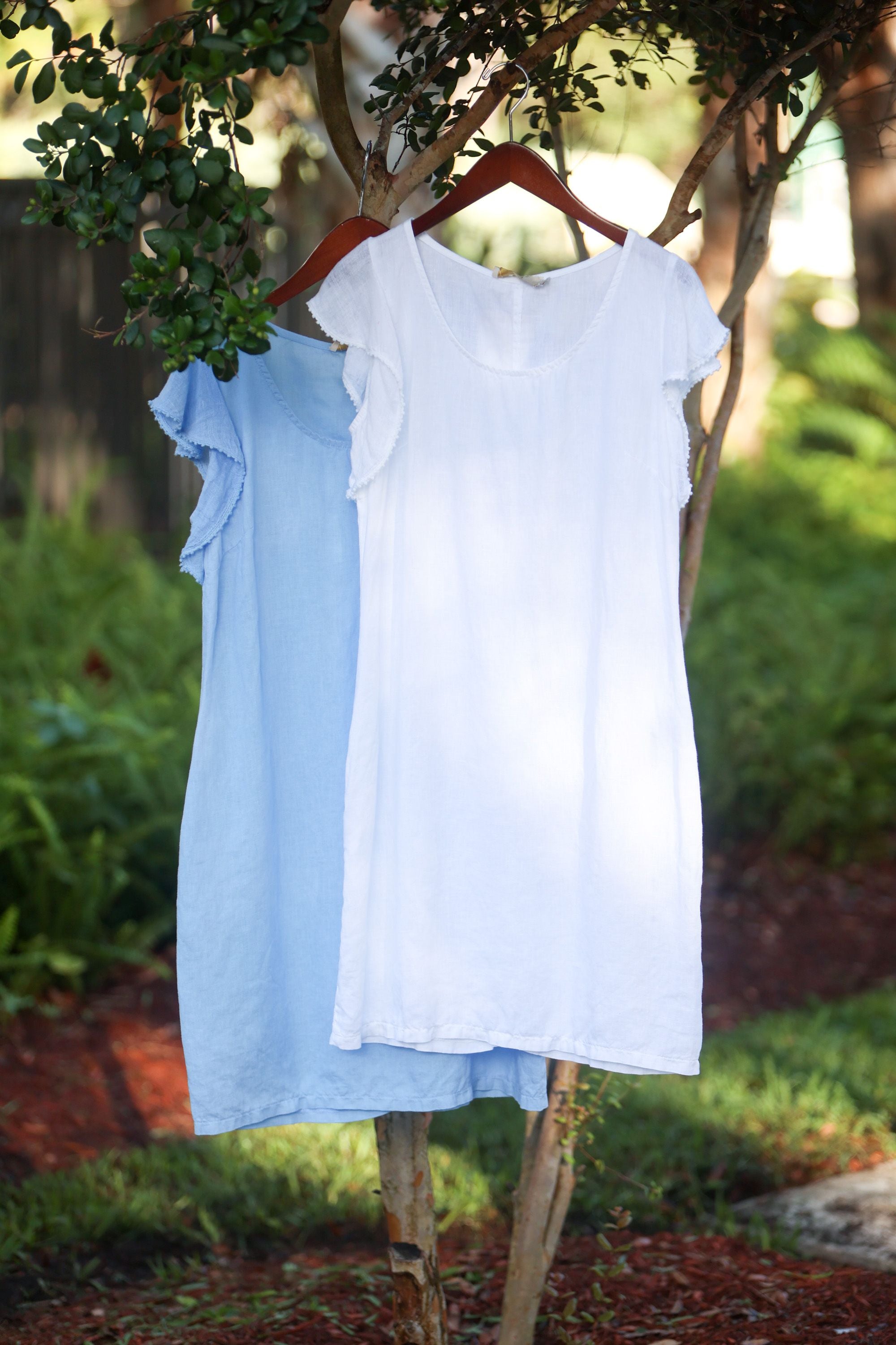 Resort Wear Dress - Salena Greece Linen Cap Sleeve Dress