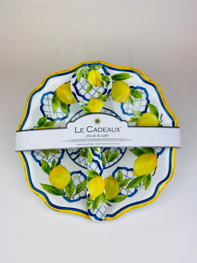 Le Cadeux Salade Bowl/Tongs Set